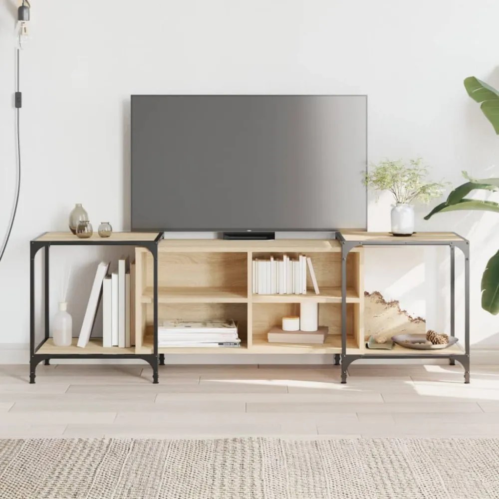sonoma tölgy színű szerelt fa TV-szekrény 153 x 37 x 50 cm