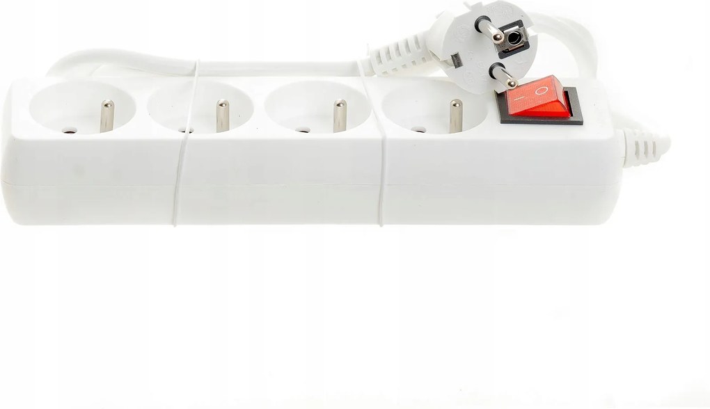 Hosszabbító 4 aljzat 1,5 méter földelt kapcsolóval 3x1,5 Fehér