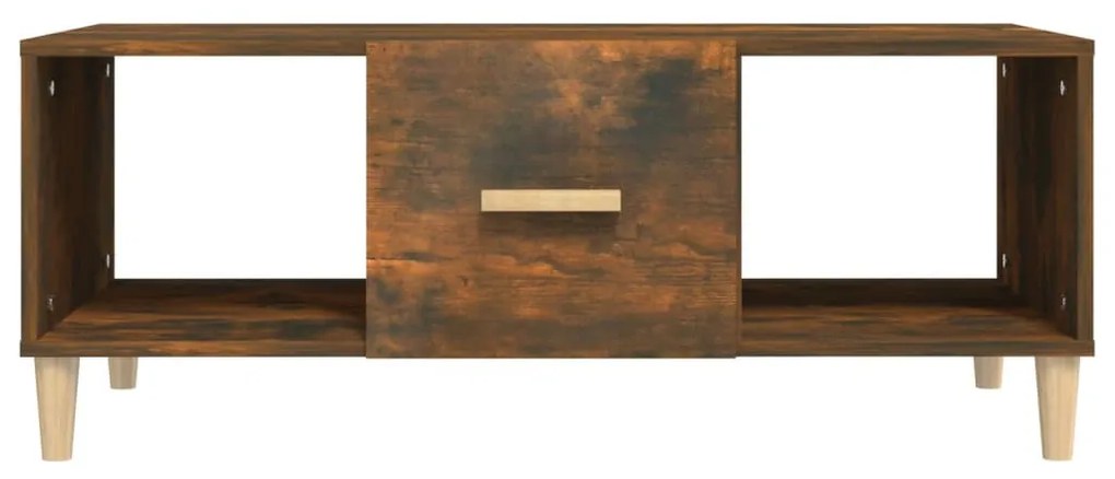 Füstös tölgy színű szerelt fa dohányzóasztal 102 x 50 x 40 cm