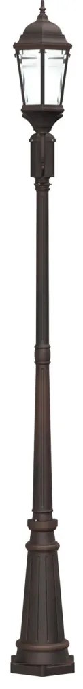 Kerti Lámpaoszlop 2-Lámpás E27 Bronz 235 cm Alumínium