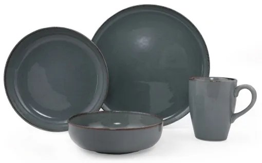 16 darabos szürke/porcelán étkészlet