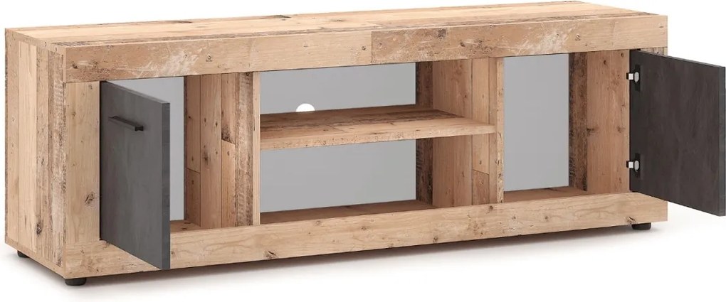 Szafka RTV BLAGO 140 cm Surowy Dąb/Grafit