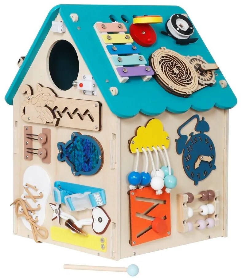 Montessori matató házikó Baby Mix Tevékenységi Tábla kék