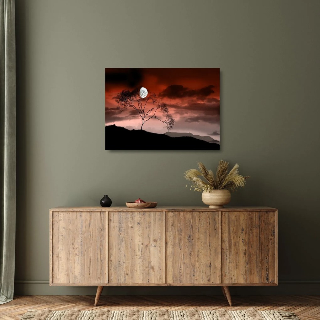 Kép - Hold megvilágítja az éjszakát (üvegen) (70x50 cm)