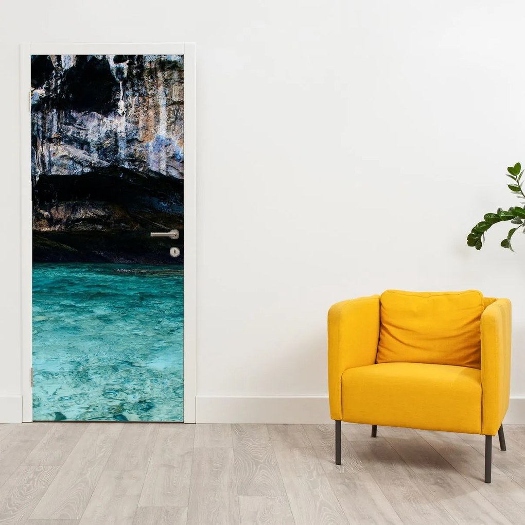Fotótapéta ajtóra - Víz és sziklák (95x205cm)