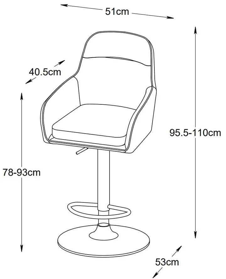 Krémszínű bárszék szett 2 db-os (ülésmagasság 69 cm) Avola – Unique Furniture