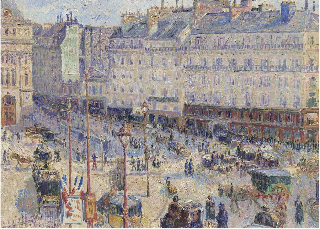 Üveg kép - Camille Pissarro, The Place du Havre, reprodukciók (70x50 cm)