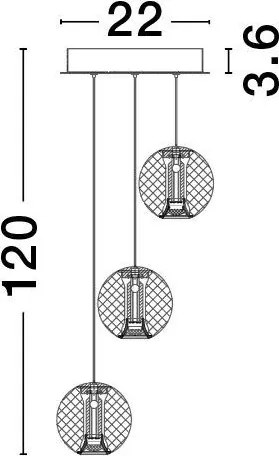 NOVALUCE 9695208 BRILLANTE Többágú Függesztett Lámpa LED IP20