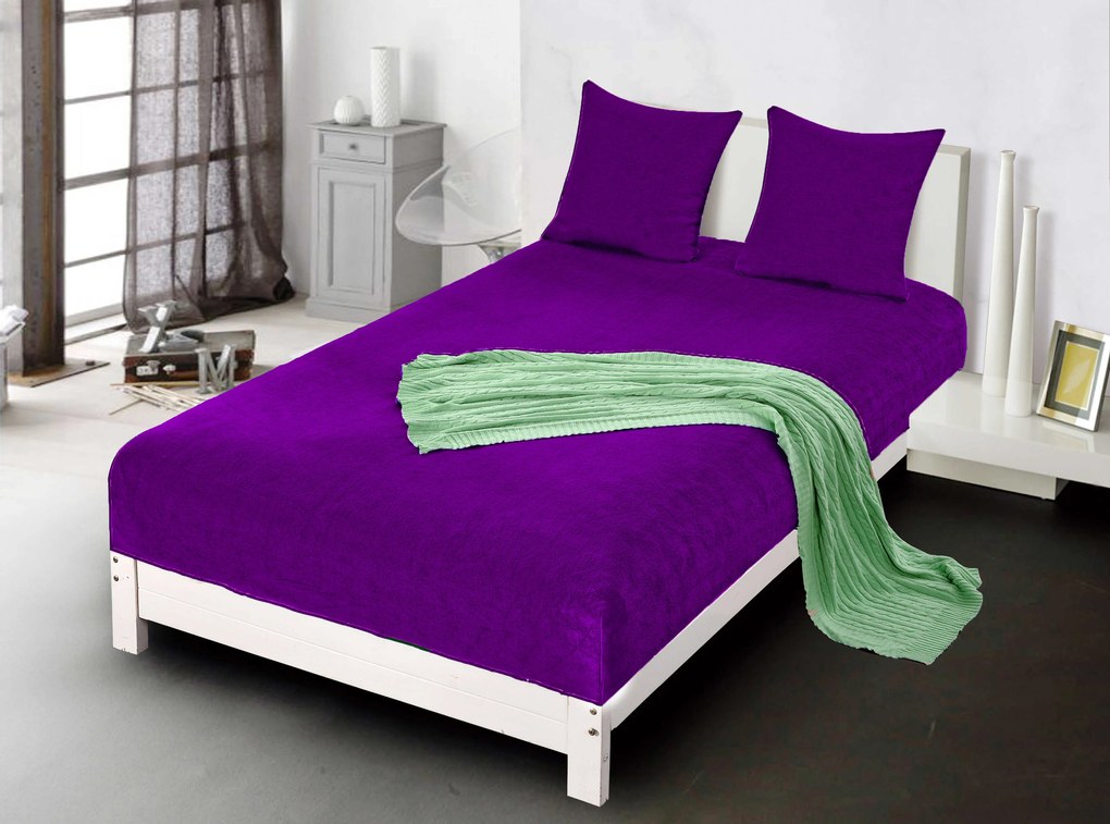 Mikroplüss lepedő SOFT 90x200 cm sötétlila