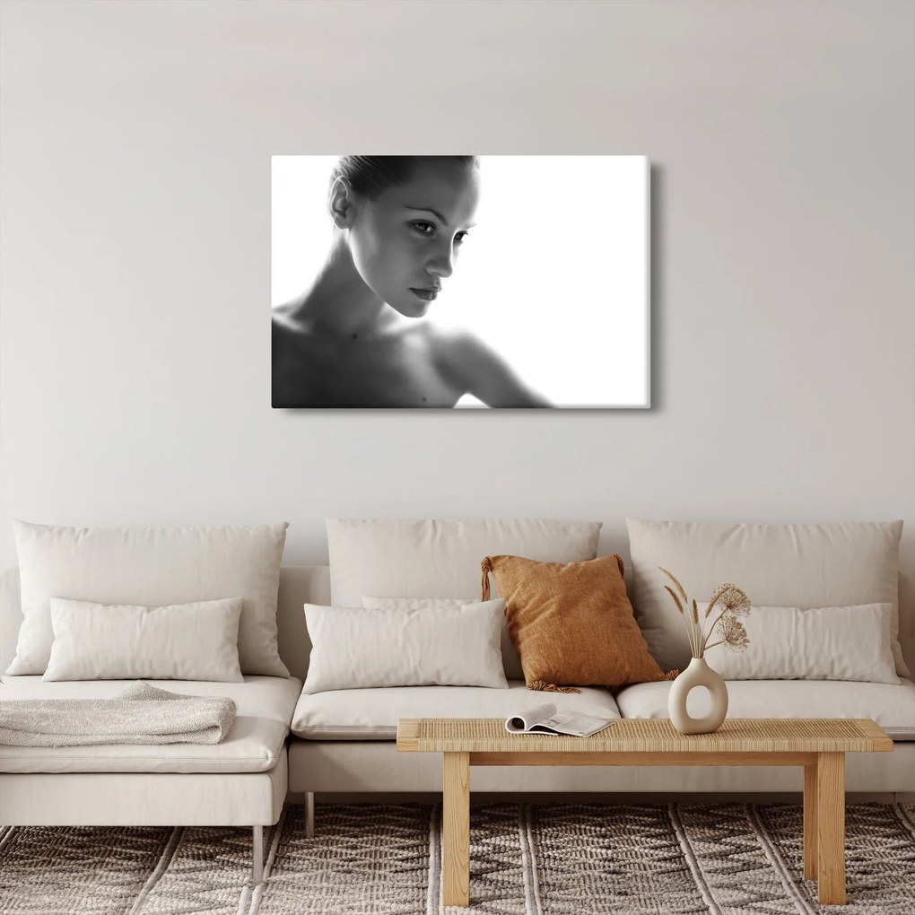Kép - fekete-fehér portré egy nőről (90x60 cm)