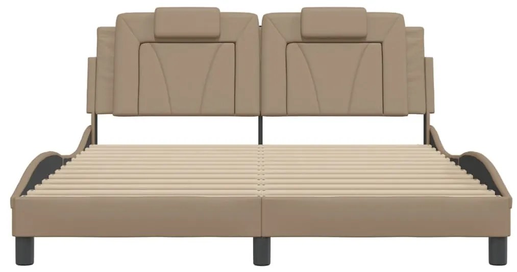 cappuccino színű műbőr ágykeret Viana matrac nélkül 160x200 cm