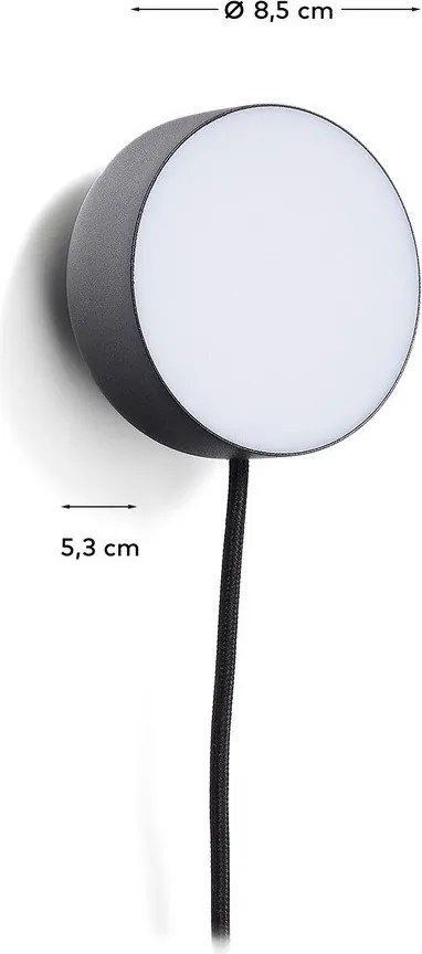 Fekete fém LED spotlámpa ø 8,5 cm Orey – Kave Home