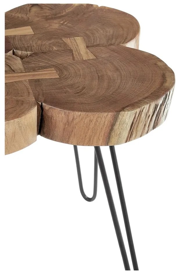 Tárolóasztal akácfa asztallappal 50x50 cm Nandri – Premier Housewares