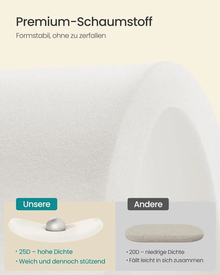 SONGMICS ülőpad tárolóval, tárolódoboz, 38 x 110 x 38 cm, krémfehér