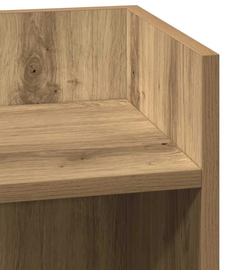 2 db kézműves tölgyszínű kisasztal polccal 25,5 x 27 x 60 cm