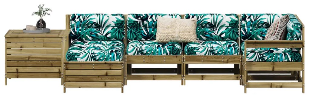 vidaXL 7 részes impregnált fenyőfa kerti kanapészett