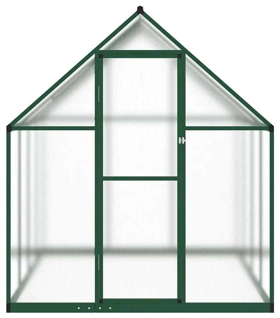 zöld alumínium melegház alapvázzal 224 x 169 x 195 cm