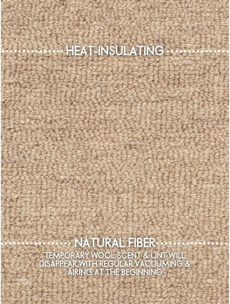 Natúr színű kézi szövésű gyapjú szőnyeg 200x290 cm Puristic Knots – Elle Decoration