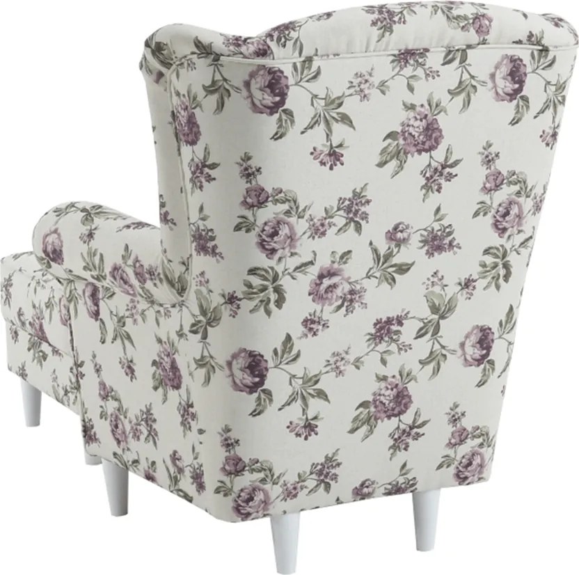 füles fotel puffal, szövet rose 18, ASTRID