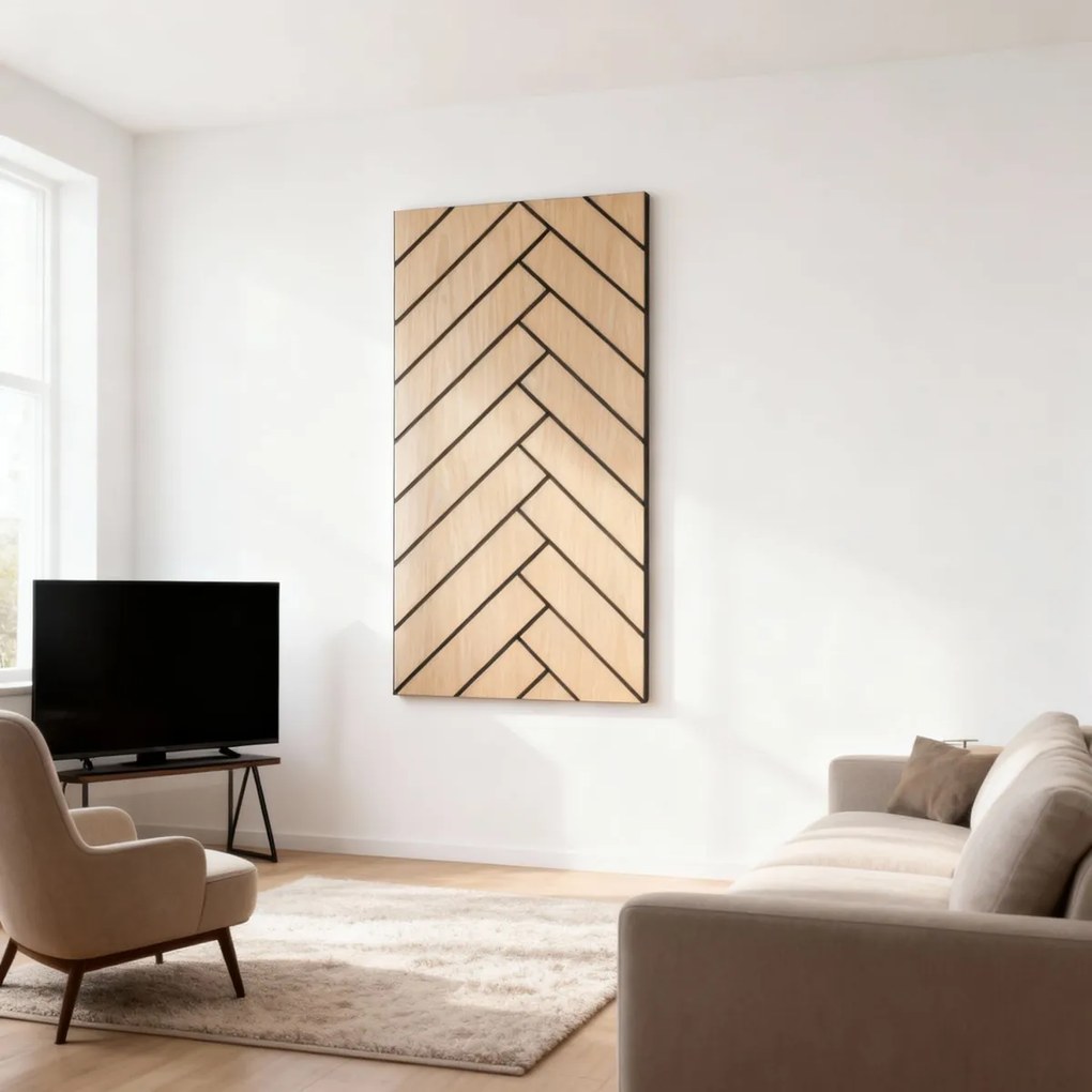 Freja parketta mintás akusztikus falipanel 120x60x0,9cm - világos tölgy - sötét tölgy