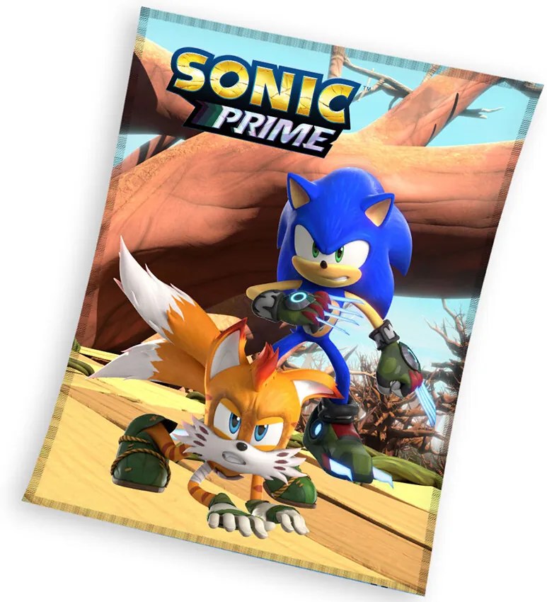 Carbotex Gyermek takaró Ježek Sonic és Tails, 130x 170 cm