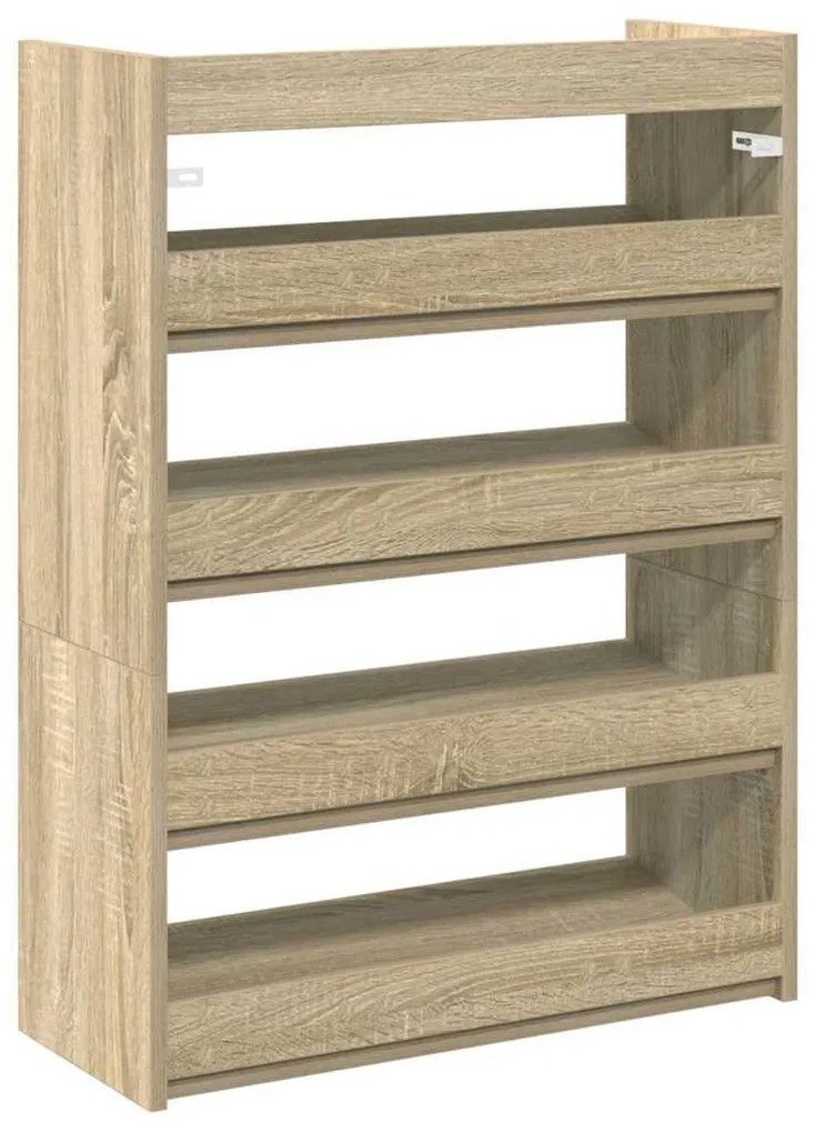 sonoma tölgy színű szerelt fa cipőtartó 60x25x81 cm