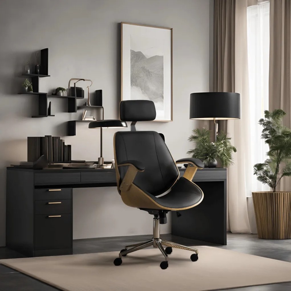 Elegáns Vezetői Forgószék Aranytölgy/Fekete Színben. FABIAN