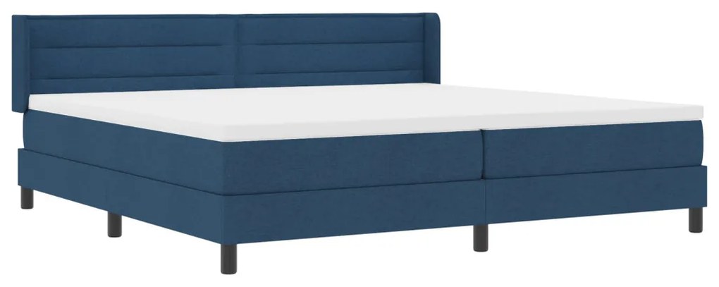 Boxspring ágy matraccal, kék, 200x200 cm - Szövet