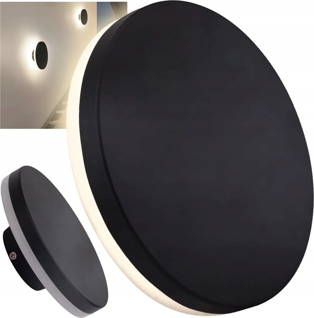 Kültéri kerti homlokzati lámpa otthonra fekete modern 6W IP44