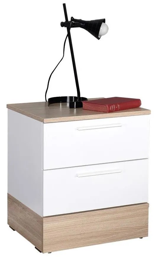 Éjjeliszekrény Sivadu 5 (tölgy + fehér). 1094436