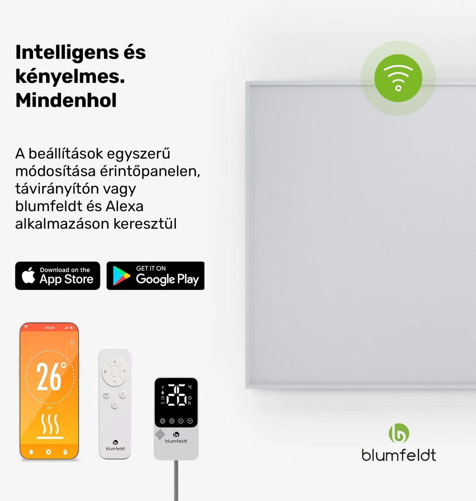 Klarstein RadiantSmart IR Heater, Infravörös hősugárzó, Külső termosztát, 600 W, Energiatakarékos