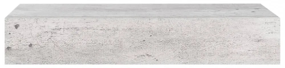 2 db betonszürke MDF falra szerelhető fiókos polc 60x23,5x10 cm
