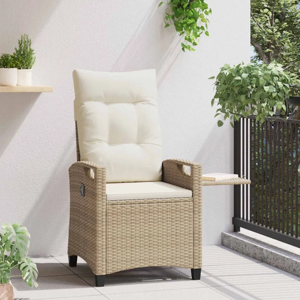 Fekvő Kerti Szék Beige és krém 56 x 60 x 112 cm polirattan
