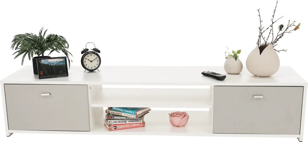 Nappali bútor, fehér/szürke, GENTA