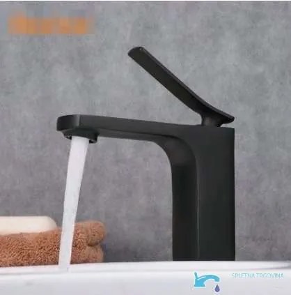 Álló mosdócsaptelep EYN CKB2241, egykaros, egylyukas kivitel fekete, matt fekete és sötétszürke felülettel — 16,5 cm