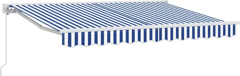 vidaXL Behúzható napellenző Kék és Fehér 250 x 200 cm
