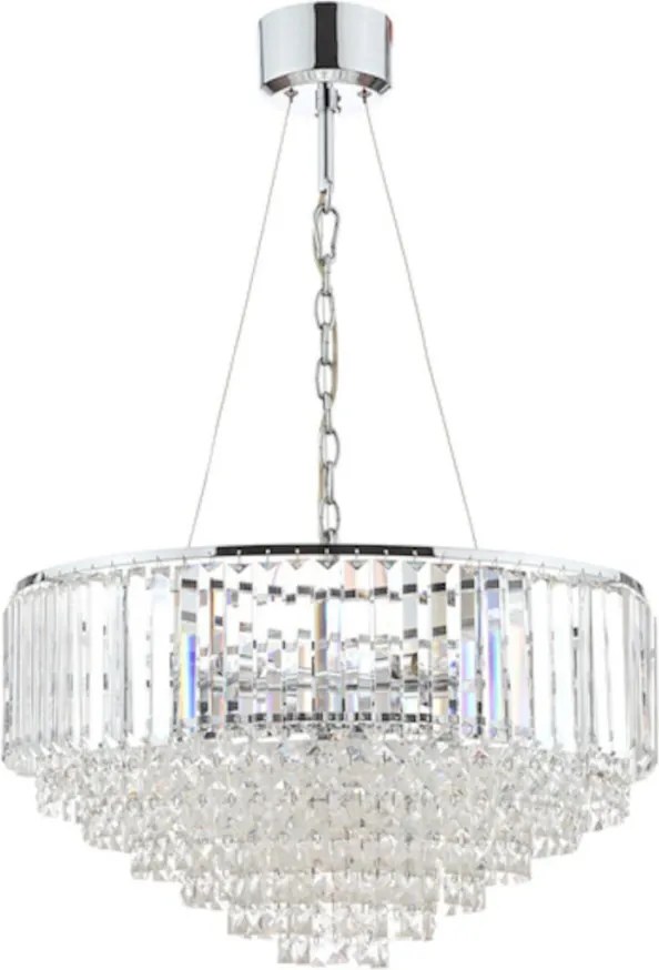 LAURA ASHLEY 3603254-Q VIENNA Kristály Függesztett Lámpa Fehér, Csiszolt Króm G9 IP20