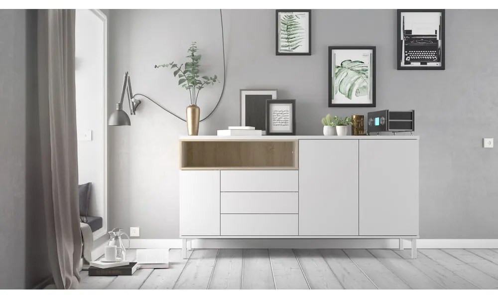 Fehér komód 176x90x49 cm Roomers – Tvilum