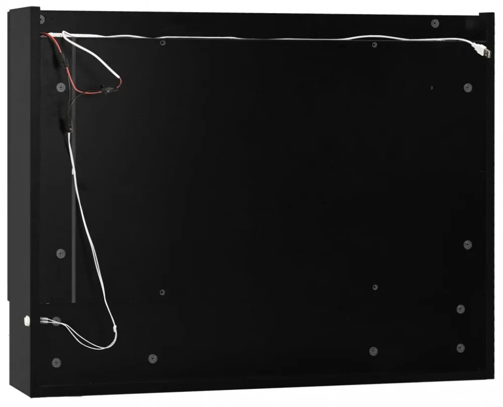 fekete MDF tükrös fürdőszobaszekrény 80 x 15 x 60 cm
