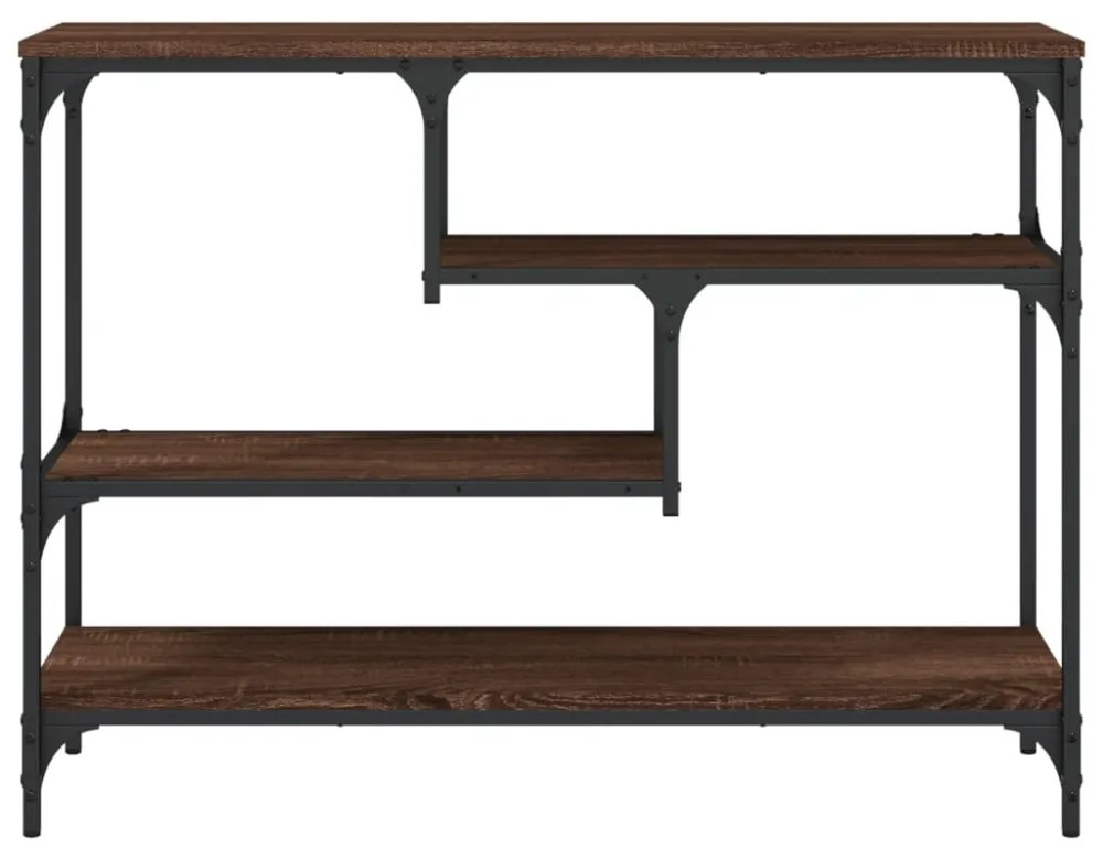 barna tölgyszínű szerelt fa tálalóasztal 100x30x75 cm