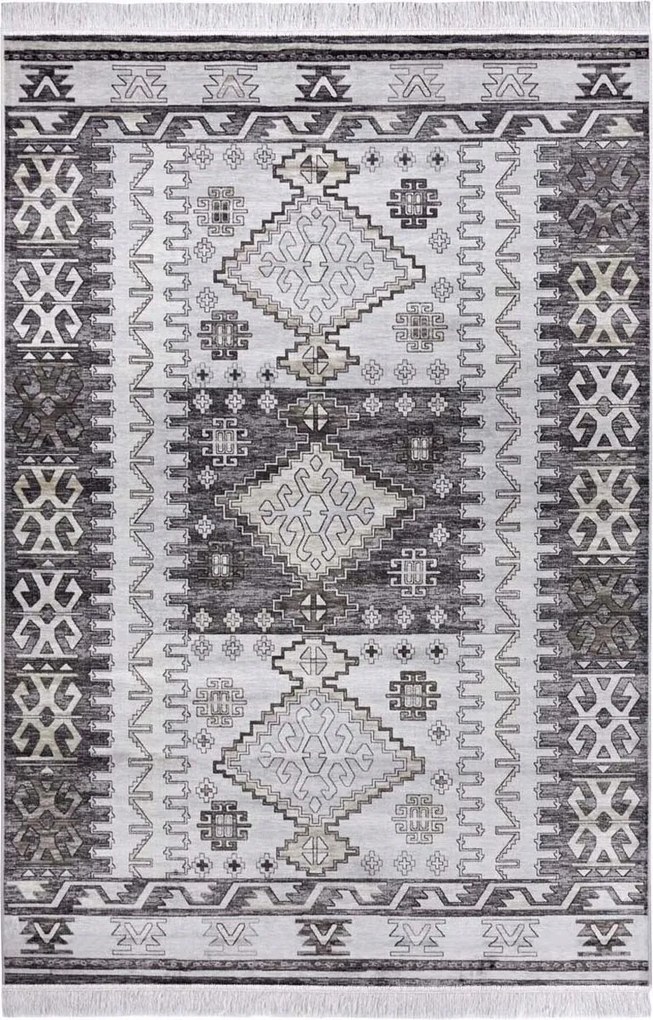 Nappali szőnyeg 95x140cm ,orientális mintás krémszürke