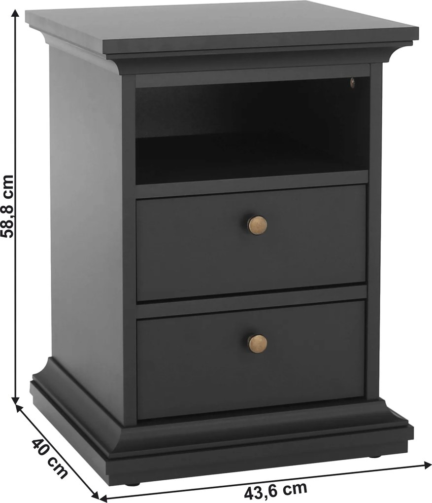 Éjeliszekrény, szürke, PARIS 70302