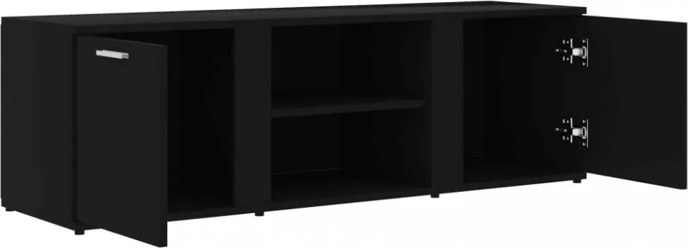fekete szerelt fa TV-szekrény 120 x 34 x 37 cm