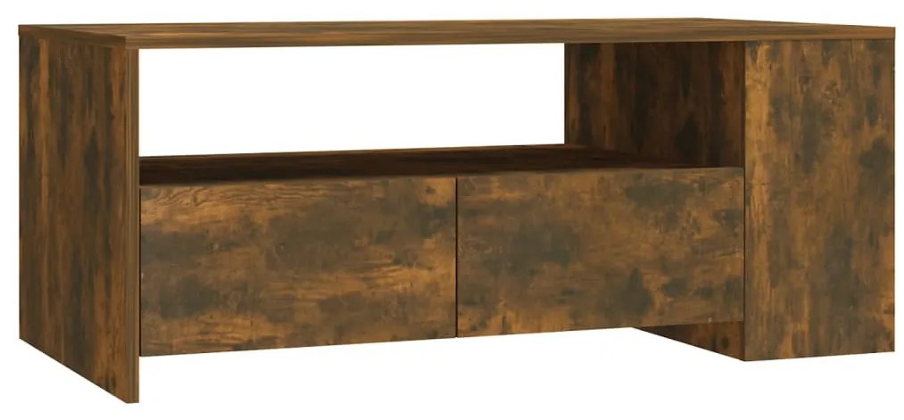 Füstös tölgy színű szerelt fa dohányzóasztal 102 x 55 x 42 cm