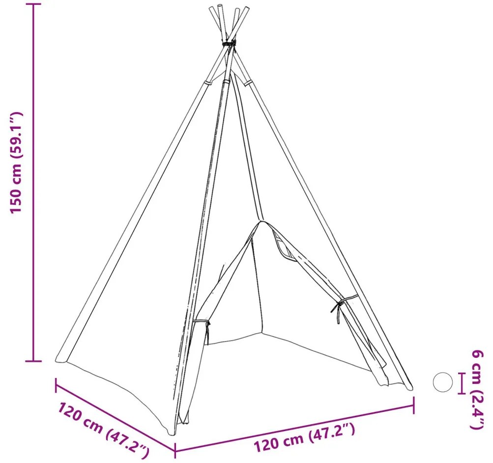 Gyerek Teepee sátor táskával őszibarack & puha labdák bőrszínű fehér