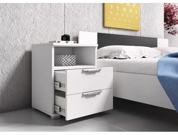 Fehér NED éjjeliszekrény