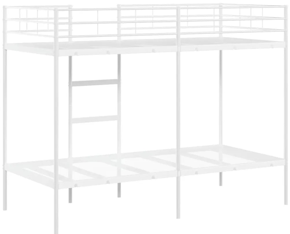fehér acél emeletes ágy matrac nélkül 90 x 190 cm