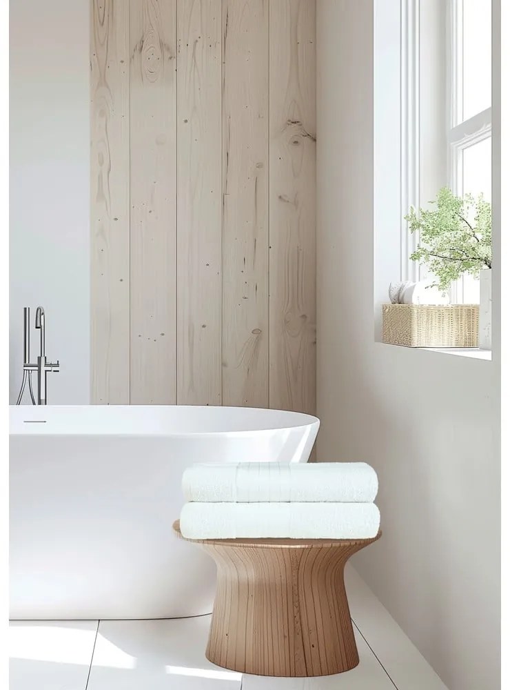 Fehér frottír pamut fürdőlepedő szett 2 db-os 70x140 cm – Good Morning