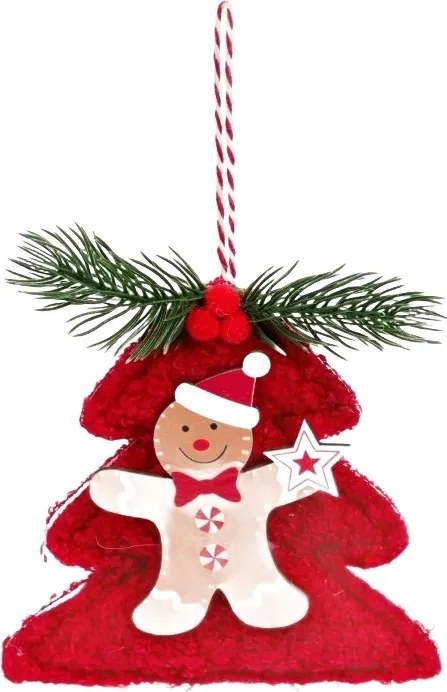 Karácsonyfa Medál Mézeskalács ember plüss lógó dekoráció az ünnepekre