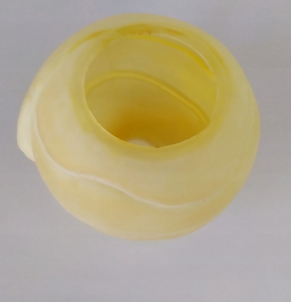 Üveg lámpabúra zsitándoli fali lámpa félgömb sárga E14 kis menetes